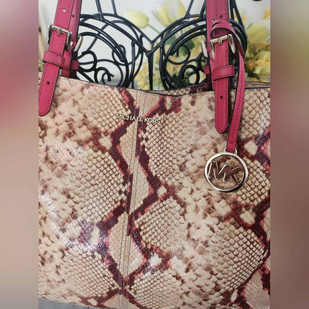 Michael Kors Lenox Large Python Embossed Tote - image 2